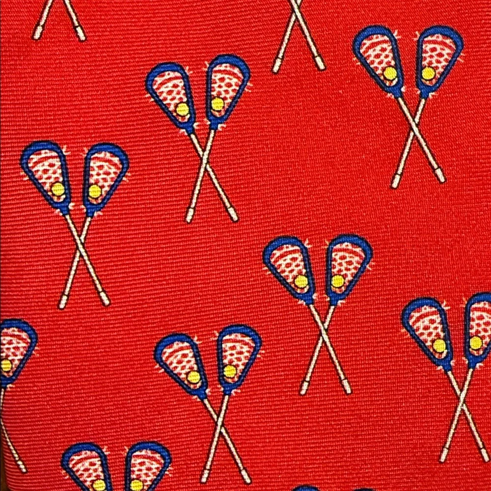 Red Lacrosse Pattern Tie